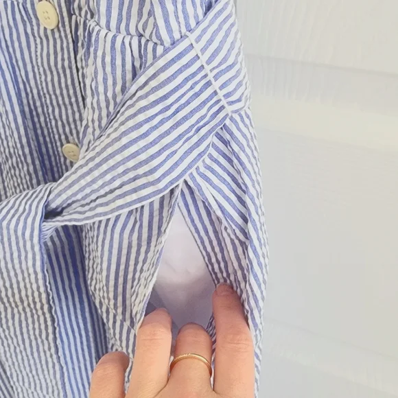 J. Crew Tie-waist midi dress in seersucker, size 2 - Picture 12 of 16